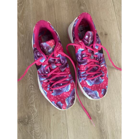 Nike basketball sneaker KD 8 Aunt Pearl size Y5 W6.5 pink floral limited edition - Picture 2 of 7